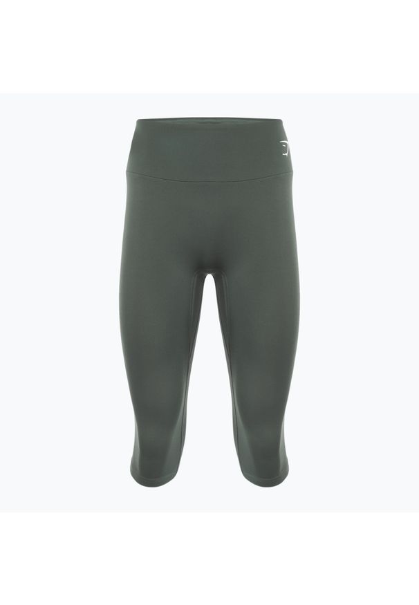 GYM SHARK - Legginsy treningowe damskie Gymshark Training Cropped. Kolor: zielony