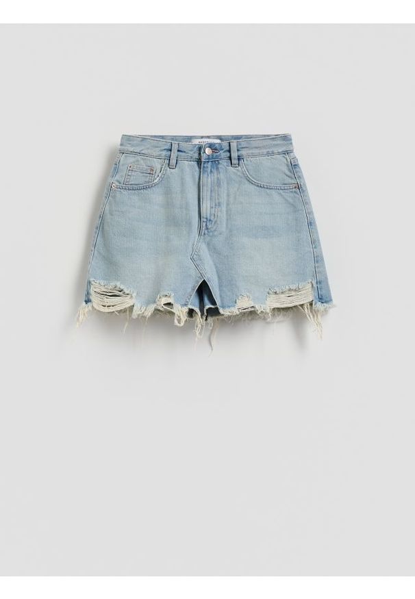 Reserved - Jeansowe spódnico-szorty - niebieski. Kolor: niebieski. Materiał: jeans