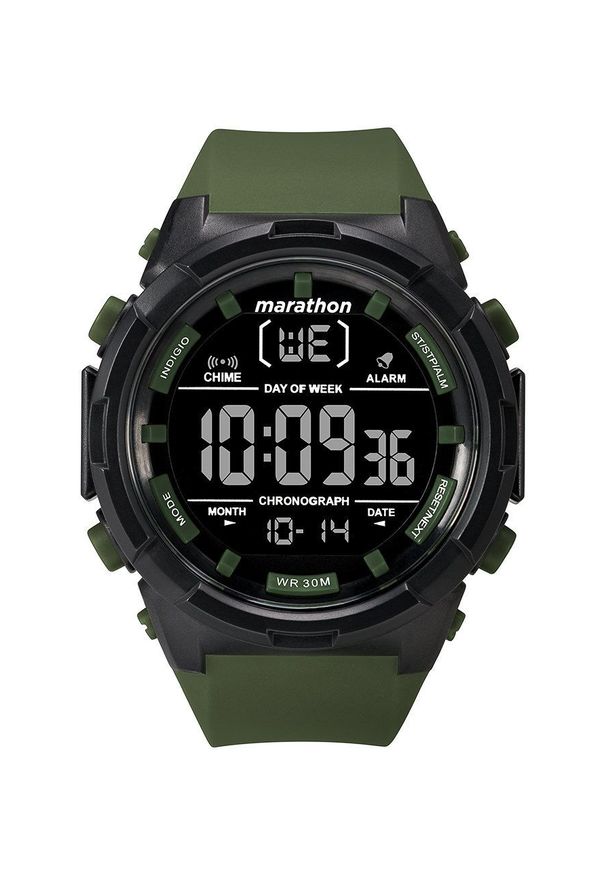 Timex zegarek męski kolor czarny. Rodzaj zegarka: cyfrowe. Kolor: czarny. Materiał: tworzywo sztuczne, materiał, koronka