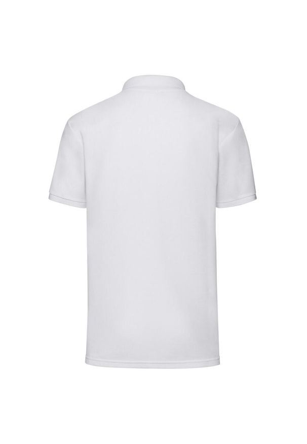 FRUIT OF THE LOOM - Męska Zwykła Koszulka Polo. Typ kołnierza: polo. Kolor: biały