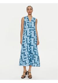 Max Mara Leisure Sukienka codzienna Urlo 2416221048 Niebieski Regular Fit. Okazja: na co dzień. Kolor: niebieski. Materiał: len. Typ sukienki: proste. Styl: casual