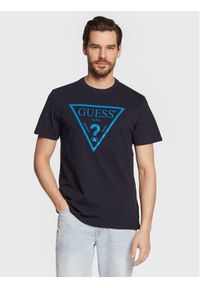 Guess T-Shirt Reflective Logo M3GI44 K9RM1 Granatowy Slim Fit. Kolor: niebieski. Materiał: bawełna #1