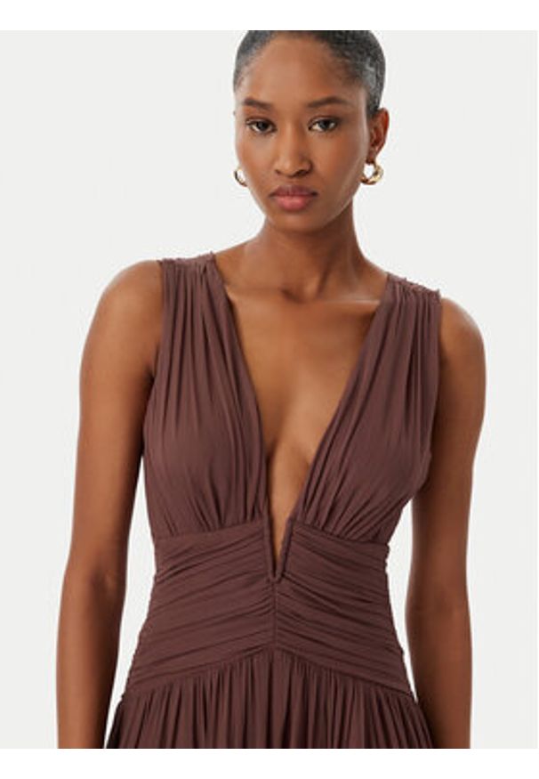 Marciano Guess Sukienka wieczorowa G6GK14 W2374 Brązowy Regular Fit. Kolor: brązowy. Materiał: wiskoza. Styl: wizytowy