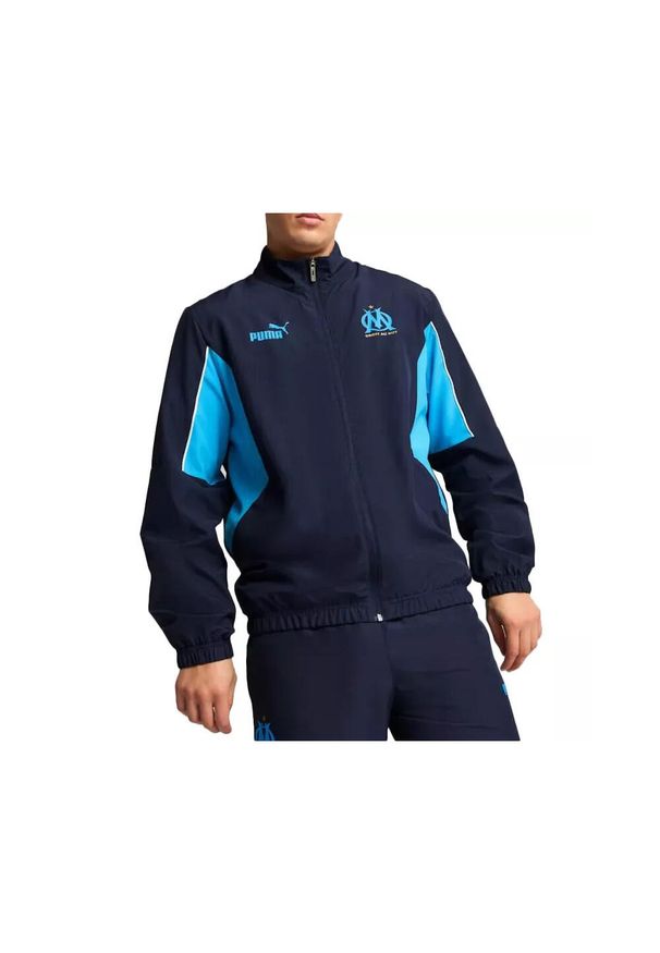 Puma - Kurtka z dresu OM Archive 2024/25. Kolor: szary, brązowy, niebieski, wielokolorowy. Materiał: dresówka. Sport: piłka nożna