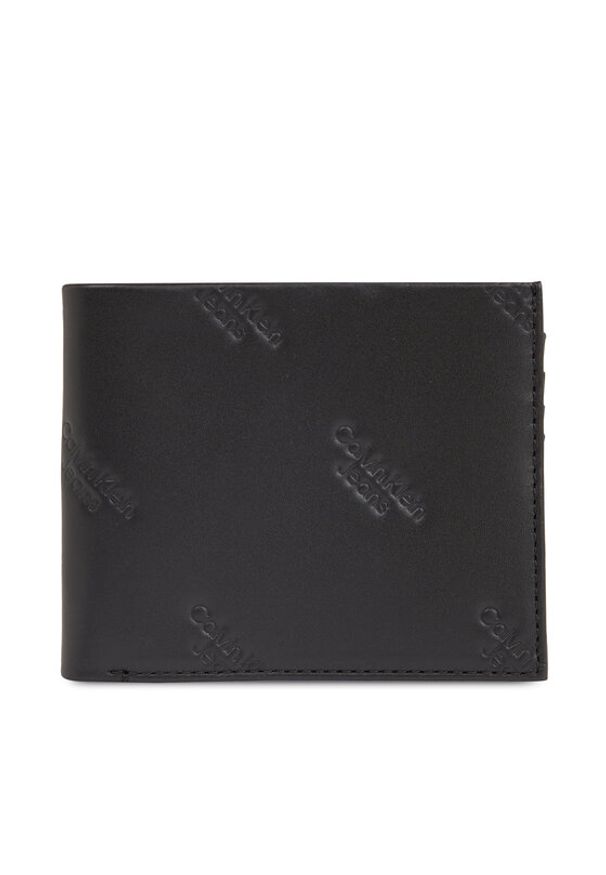 Calvin Klein Jeans Duży Portfel Męski Logo Print Bifold Id K50K511814 Czarny. Kolor: czarny. Materiał: skóra. Wzór: nadruk