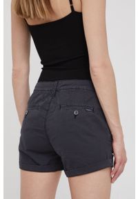 Pepe Jeans szorty bawełniane BALBOA SHORT damskie kolor szary gładkie medium waist. Okazja: na co dzień. Kolor: szary. Materiał: bawełna. Wzór: gładki. Styl: casual #4