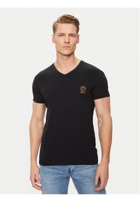 VERSACE - Versace T-Shirt AUU01004 Czarny Regular Fit. Kolor: czarny. Materiał: bawełna