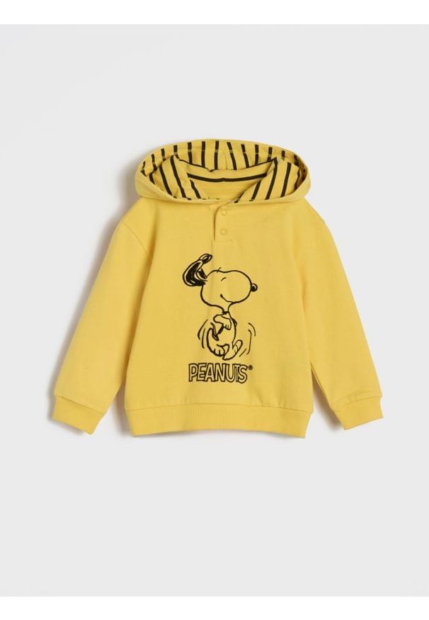 Sinsay - Bluza Snoopy - żółty. Kolor: żółty. Wzór: nadruk