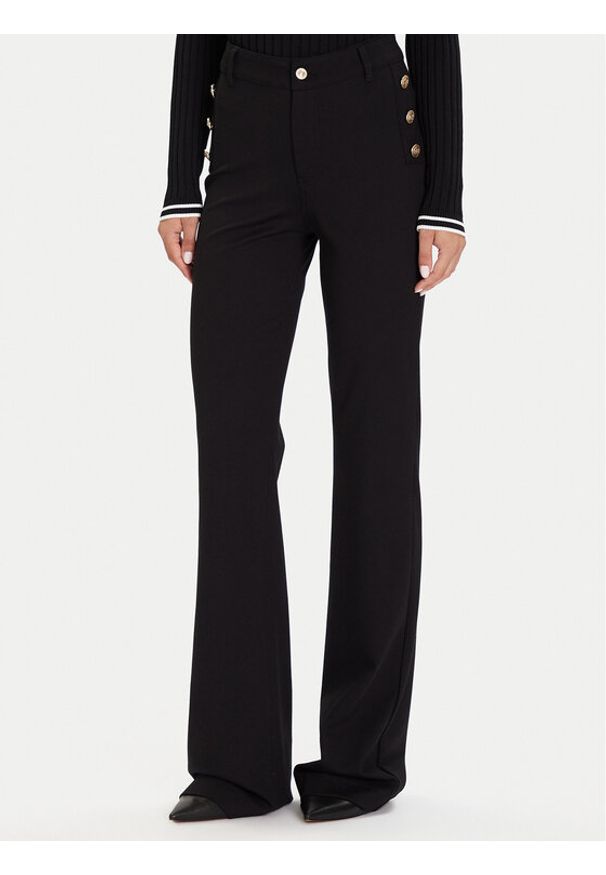 Guess Spodnie materiałowe W5BB16 KCMU2 Czarny Flare Fit. Kolor: czarny. Materiał: syntetyk