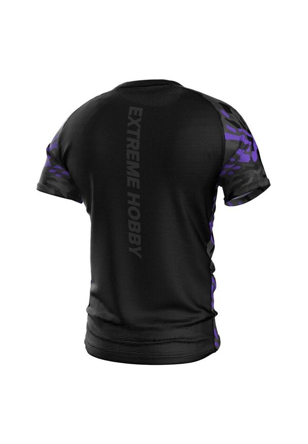 Koszulka Techniczna Sportowa Męska EXTREME HOBBY BLACK PANTHER. Kolor: wielokolorowy, fioletowy, czarny. Materiał: poliester, elastan. Długość rękawa: krótki rękaw. Długość: krótkie. Sport: kolarstwo, fitness