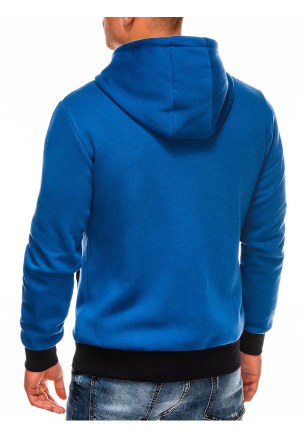 Ombre Clothing - Bluza męska rozpinana z kapturem B297 - niebieska - XXL. Typ kołnierza: kaptur. Kolor: niebieski. Materiał: bawełna, poliester, dzianina