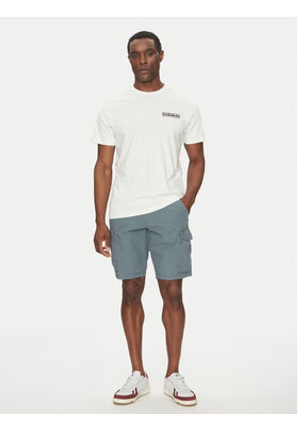Napapijri T-Shirt S-Vignoni NP0A4ILX Écru Regular Fit. Materiał: bawełna