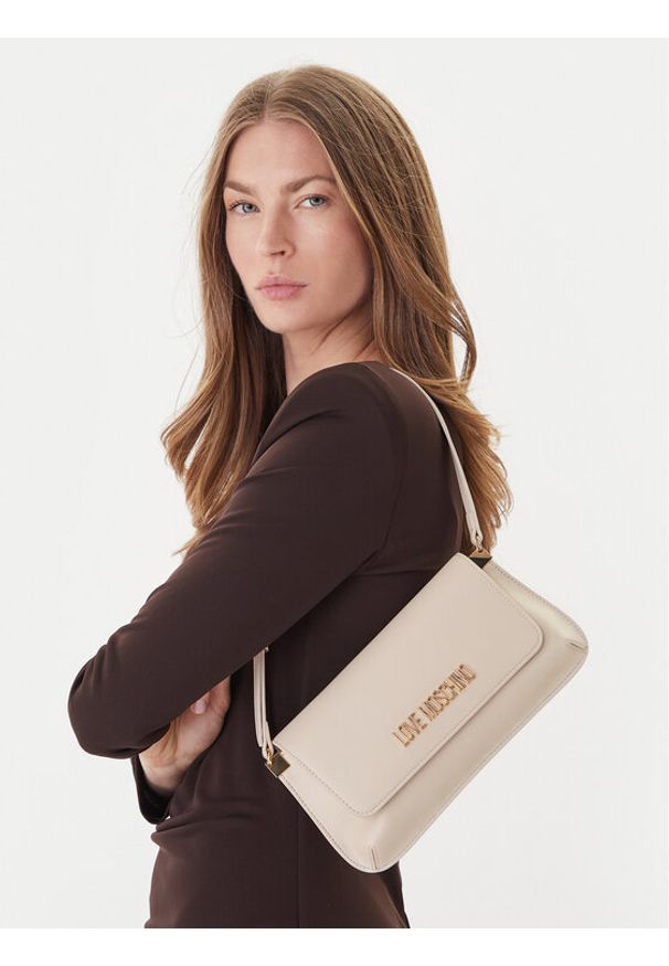 Love Moschino - LOVE MOSCHINO Torebka JC4058PP0NLO0110 Écru. Kolor: kremowy. Materiał: skórzane