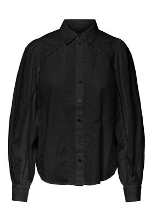 YAS Koszula 26027480 Czarny Regular Fit. Kolor: czarny. Materiał: bawełna