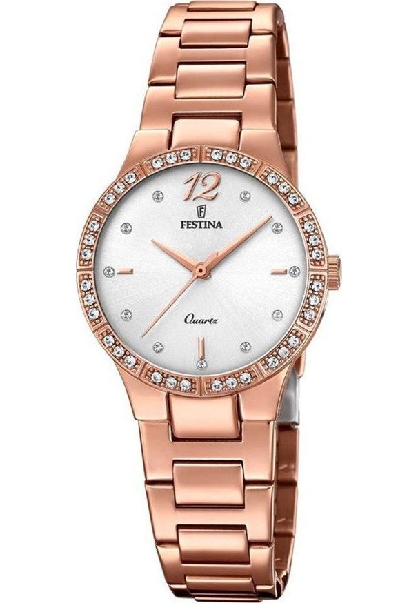 Zegarek Festina Zegarek damski Festina F20242-1 CYRKONIE różowe złoto. Kolor: złoty, wielokolorowy, różowy