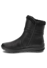 Czarne Botki Rieker Wygodne Buty Damskie. Zapięcie: pasek. Kolor: czarny. Materiał: syntetyk, futro, skóra ekologiczna. Sezon: zima. Styl: elegancki #7
