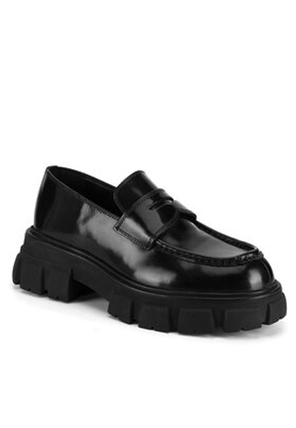 Badura Loafersy ELANA-01WI-002 Czarny. Kolor: czarny. Materiał: lakier, skóra