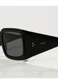 CELINE - Okulary przeciwsłoneczne. Kształt: prostokątne. Kolor: czarny. Materiał: materiał. Wzór: aplikacja #5