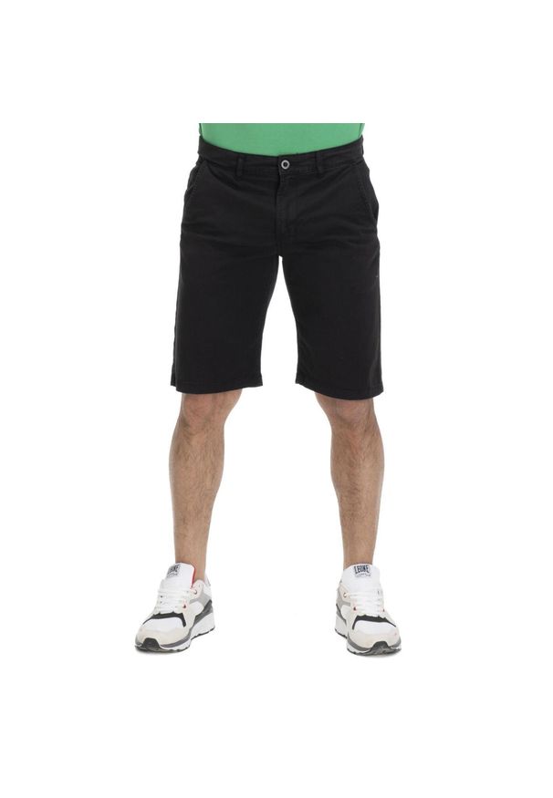 LEONE 1947 APPAREL - Męskie spodenki chino w odcieniach ziemi. Kolor: czarny. Materiał: tkanina. Długość: krótkie. Sezon: lato