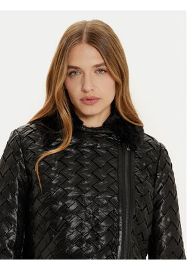 Marciano Guess Kurtka z imitacji skóry Camille 4BGL31 7204A Czarny Regular Fit. Kolor: czarny. Materiał: skóra