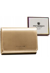 Portfel damski Peterson PTN 013-LAK złoty. Kolor: złoty. Materiał: skóra ekologiczna