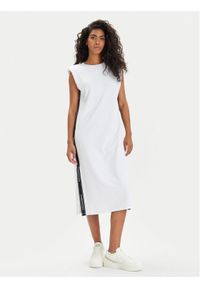 EA7 Emporio Armani Sukienka letnia 3DTA61 TJ6SZ 1100 Biały Slim Fit. Kolor: biały. Materiał: bawełna. Sezon: lato #1