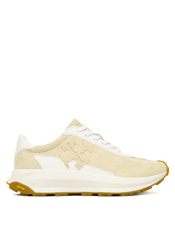 Tory Burch Sneakersy 169328 Beżowy. Kolor: beżowy. Materiał: skóra, zamsz
