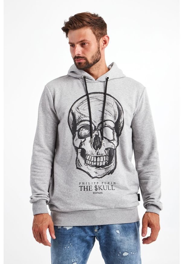 Philipp Plein - Bluza PHILIPP PLEIN. Typ kołnierza: kaptur. Materiał: skóra, guma. Wzór: aplikacja