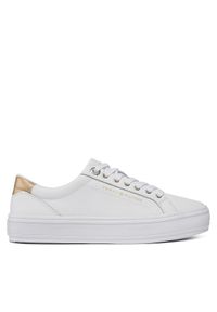 TOMMY HILFIGER - Tommy Hilfiger Sneakersy Essential Vulc Leather Sneaker FW0FW07778 Biały. Kolor: biały