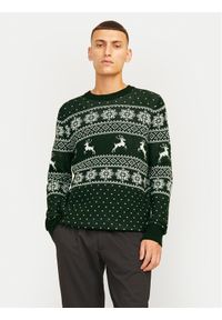 Jack & Jones - Jack&Jones Sweter Xmas Gabriel 12266118 Zielony Regular Fit. Kolor: zielony. Materiał: syntetyk