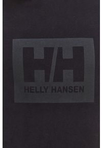 Helly Hansen bluza bawełniana kolor czarny z kapturem. Okazja: na co dzień. Typ kołnierza: kaptur. Kolor: czarny. Materiał: bawełna. Wzór: nadruk. Styl: casual #5