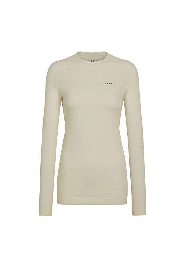 Damska koszulka z długim rękawem Falke Wool-Tech. Kolor: biały. Długość rękawa: długi rękaw. Długość: długie