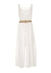 Born2be - Biała Sukienka Cherinoe. Kolor: biały. Długość rękawa: na ramiączkach. Długość: maxi