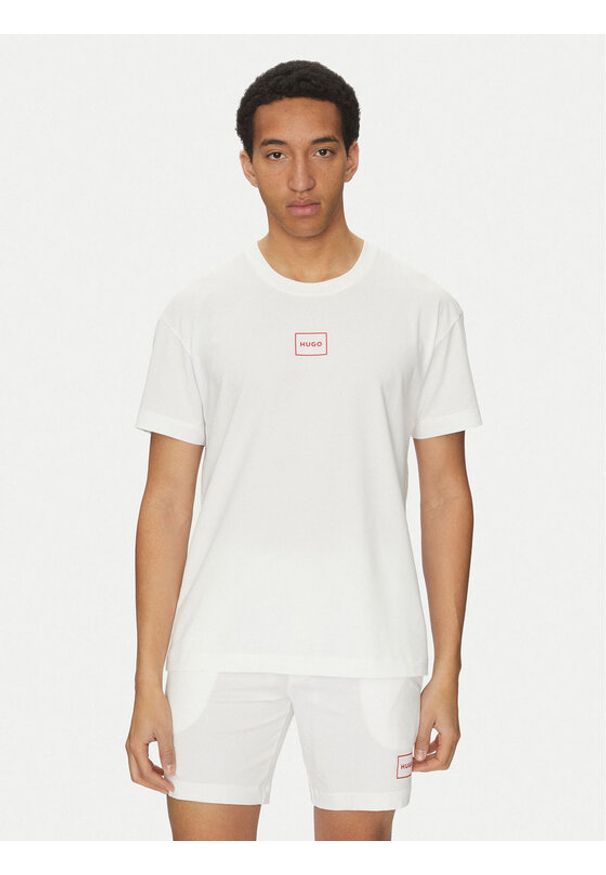 Hugo - HUGO T-Shirt Laze 50525236 Beżowy Relaxed Fit. Kolor: beżowy. Materiał: bawełna