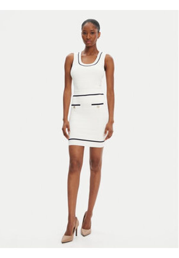 Marciano Guess Bluzka 5RGR03 5640Z Biały Regular Fit. Kolor: biały. Materiał: wiskoza