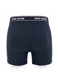 Bawełniane, Klasyczne Bokserki Męskie - Pako Jeans - Granatowe. Kolor: niebieski. Materiał: elastan, bawełna #3