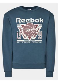 Reebok Bluza Basketball IL2005 Niebieski Regular Fit. Kolor: niebieski. Materiał: bawełna #4