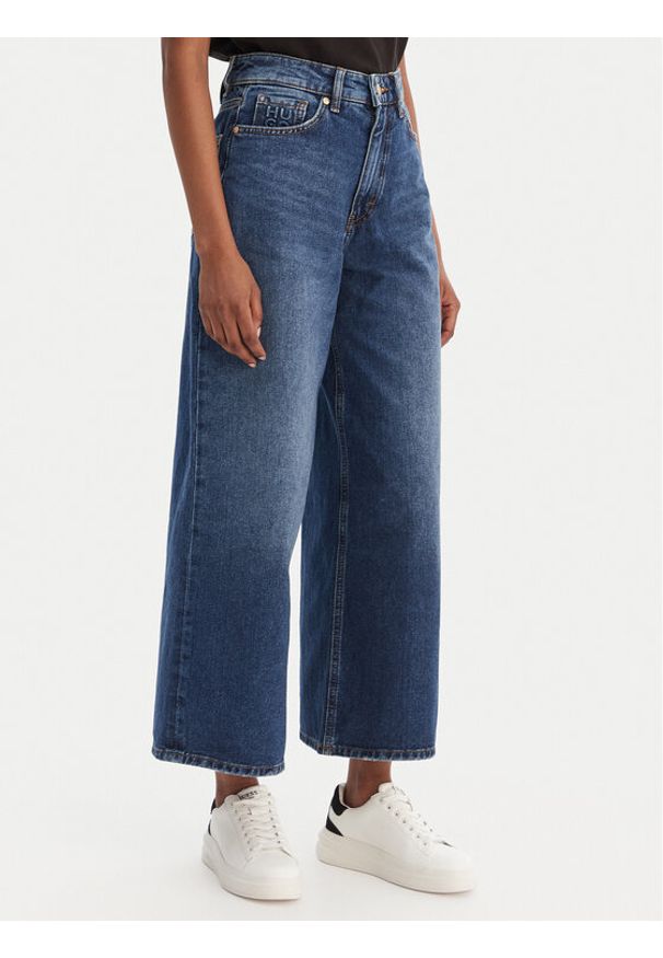 Hugo - HUGO Jeansy Geredith 50553175 Niebieski Wide Leg. Kolor: niebieski
