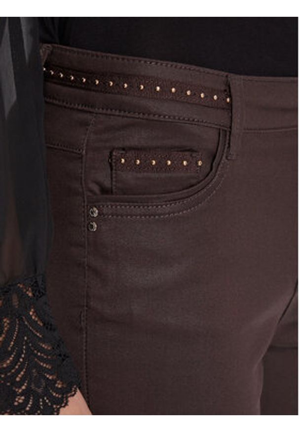 Morgan Jeansy 252-PALAO Brązowy Slim Fit. Kolor: brązowy