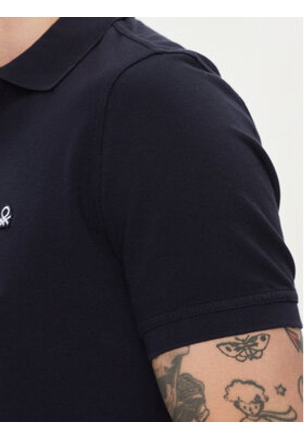 United Colors of Benetton - United Colors Of Benetton Polo 3089J3179 Granatowy Regular Fit. Typ kołnierza: polo. Kolor: niebieski. Materiał: bawełna