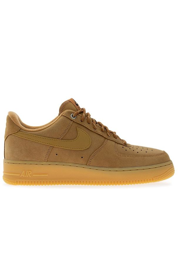 Buty męskie Nike Air Force 1 '07 WB CJ9179-200 - brązowe. Zapięcie: sznurówki. Kolor: brązowy. Materiał: skóra. Szerokość cholewki: normalna. Sezon: lato. Model: Nike Air Force
