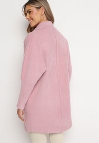 Born2be - Różowy Płaszcz z Bawełną Oversize Klepheia. Okazja: na co dzień. Kolor: różowy. Materiał: bawełna. Wzór: jednolity. Styl: casual #6