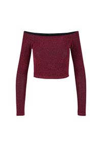 Cekinowy sweter damski z długim rękawem i odkrytymi ramionami Urban Classics. Kolor: czerwony, wielokolorowy, brązowy. Materiał: materiał, polar. Długość rękawa: długi rękaw. Długość: długie. Sezon: zima #1