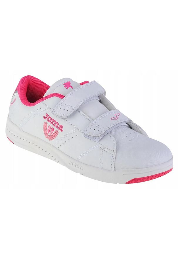 Joma - Skórzane Buty Treningowe W Play Dla Dzieci. Kolor: różowy, biały, wielokolorowy. Materiał: skóra