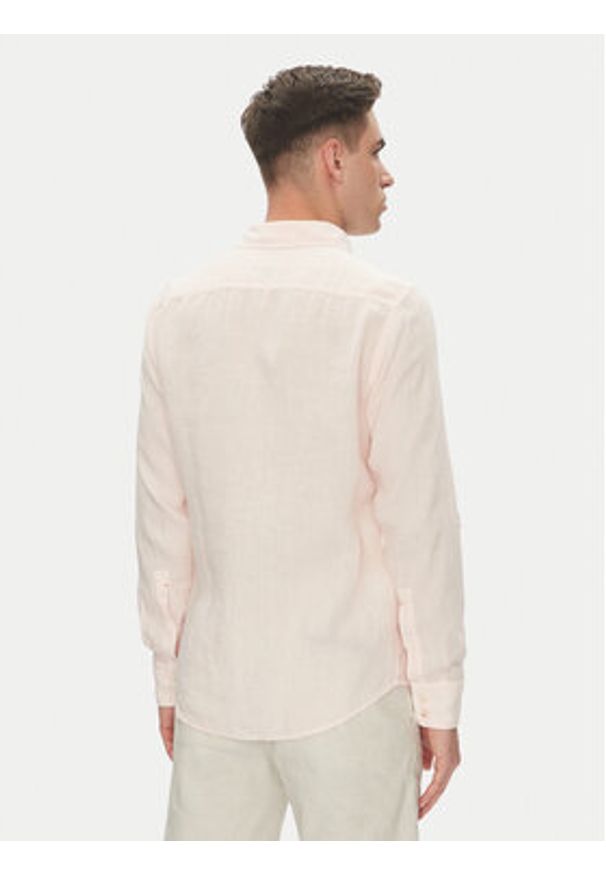BOSS Koszula 50537381 Różowy Regular Fit. Kolor: różowy. Materiał: len