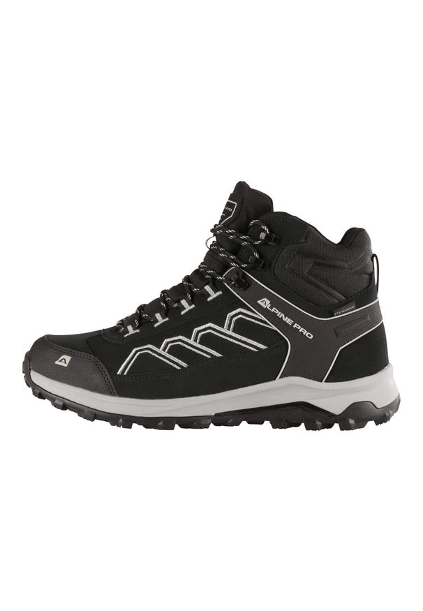 ALPINE PRO - Buty turystyczne za kostkę Alpine Pro Wuteve. Wysokość cholewki: za kostkę. Kolor: czarny. Materiał: skóra. Szerokość cholewki: normalna