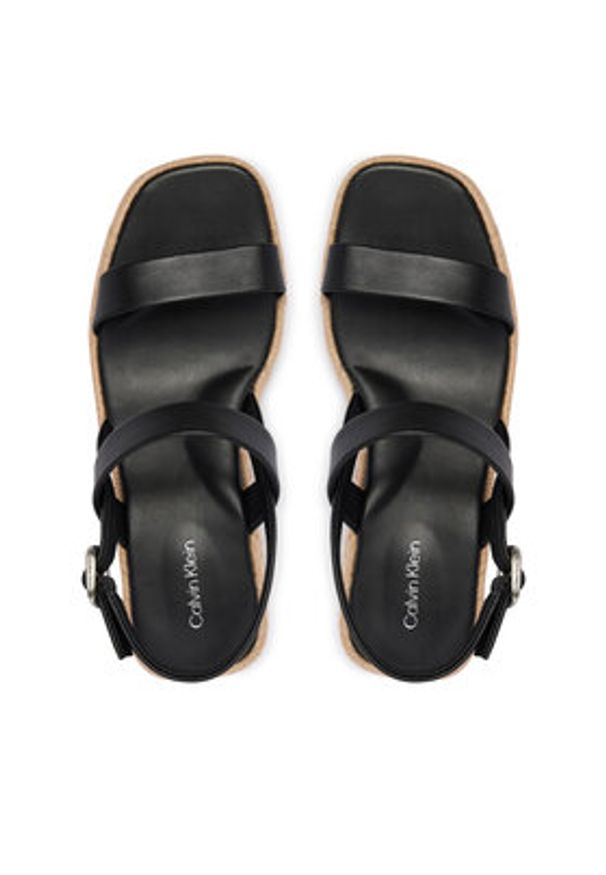 Calvin Klein Sandały Block Heel Espa 50 Slingb Lth HW0HW02903 Czarny. Kolor: czarny. Materiał: skóra