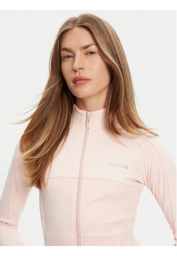 Guess Bluza V5RP17 KCD02 Różowy Regular Fit. Kolor: różowy. Materiał: syntetyk