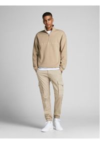 Jack & Jones Joggery Paul 12193754 Beżowy Slim Fit. Kolor: beżowy. Materiał: bawełna #8