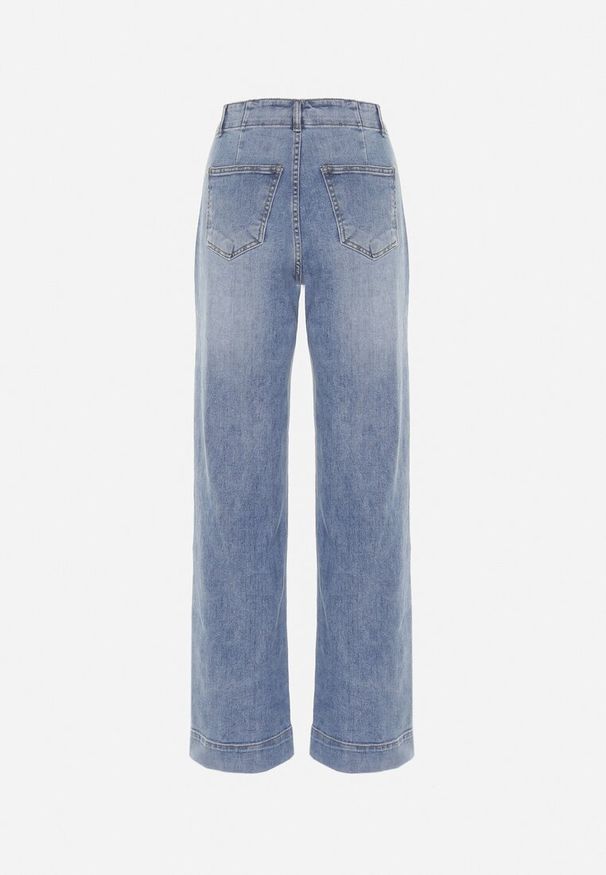 Born2be - Niebieskie Jeansy o Szerokim Kroju ze Wsuwanymi Kieszeniami z Przodu Deladwen. Okazja: na co dzień. Kolor: niebieski. Styl: klasyczny, retro, casual